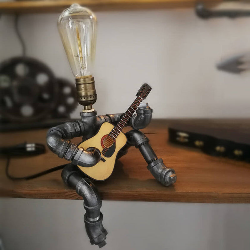 Industrielle Sanitär-Gitarren-Roboter-1-Licht-Tischlampe