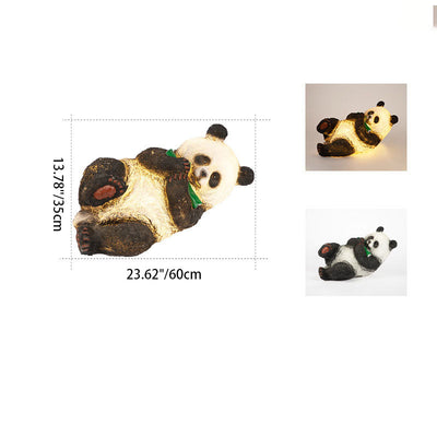 Contemporary Creative Resin Panda Animal Shape LED Lawn Landscape Light For Garden