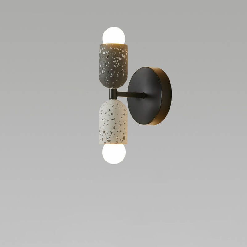 Modern Japanese Wabi-Sabi Iron Cement 2-Light Wall Sconce Lamp