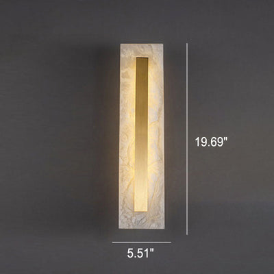 Light Luxury Brass Marble Oval Square LED Wall Sconce Lamp