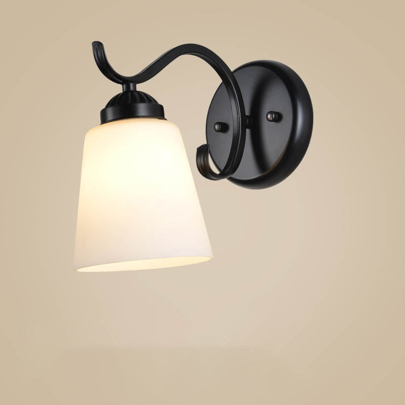 Contemporary Retro Rustic Iron Glass 1-Light Wall Sconce Lamp