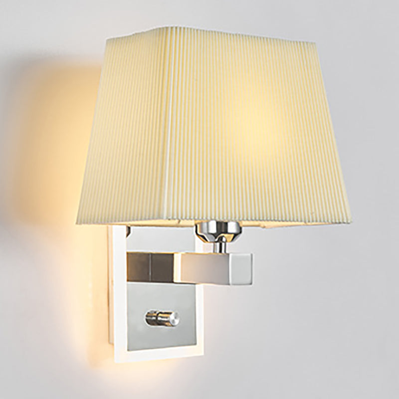 Modern Minimalist Fabric Square Plating 2-Light Wall Sconce Lamp