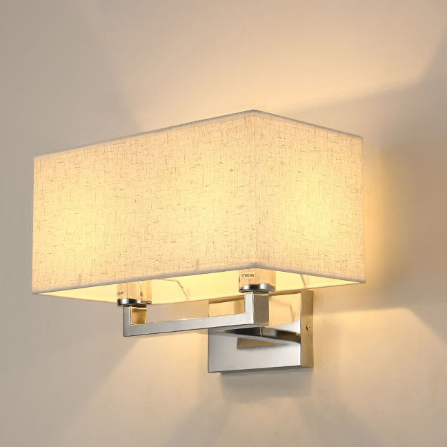 Moderne minimalistische einfarbige rechteckige Eisenstoff-Wandleuchte mit 1 Licht 