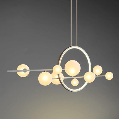 Modern Glass Long Bubble Magic Bean Island Light 7/10 Light Chandelier