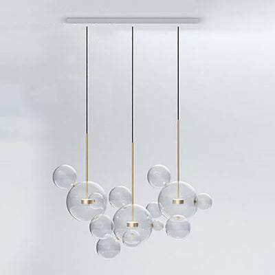 Modern Atom Mickey Head Bubble Glass Ball 1-Light LED Pendant Light