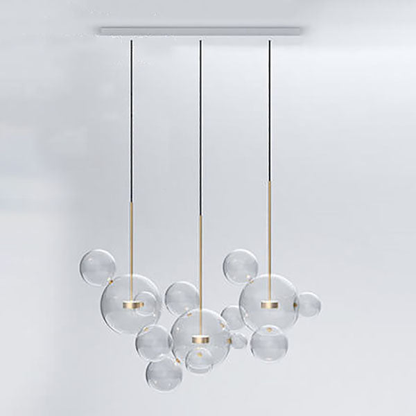 Modern Atom Mickey Head Bubble Glass Ball 1-Light LED Pendant Light