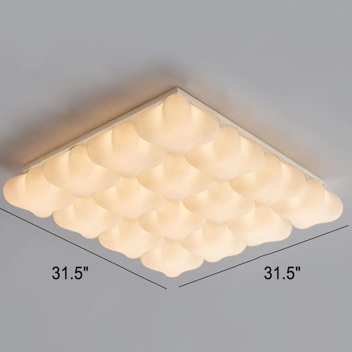 Moderne minimalistische quadratische Stereo-LED-Deckenleuchte aus milchweißem Acryl-Eisen 