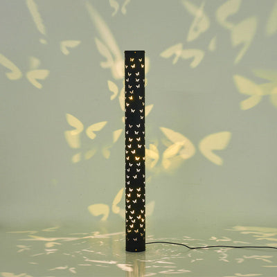 Contemporary Creative Cylinder Butterfly Iron Aluminum LED Standing Floor Lamp For Living Room