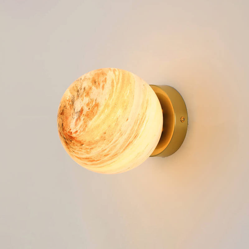 Applique murale à une lumière avec orbe en verre créatif nordique 