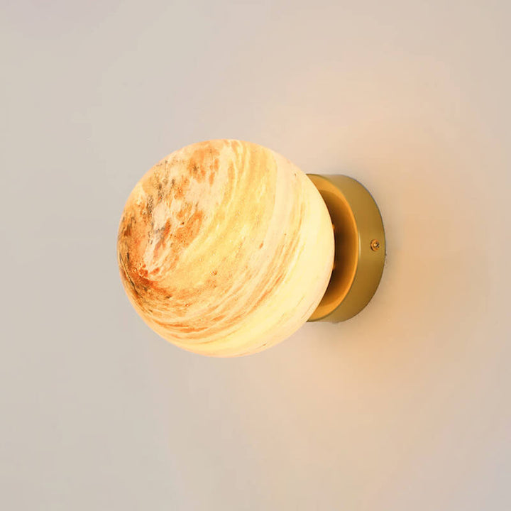 Applique murale à une lumière avec orbe en verre créatif nordique 