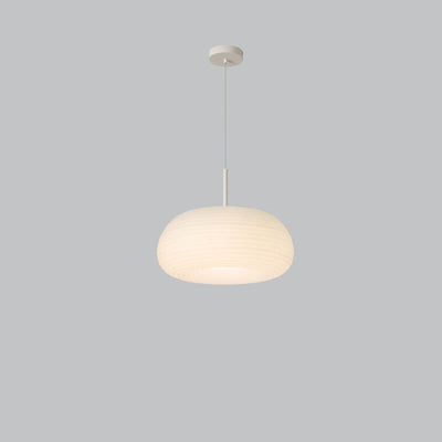 Modern Minimalist Pure White Round Iron PE LED Pendant Light