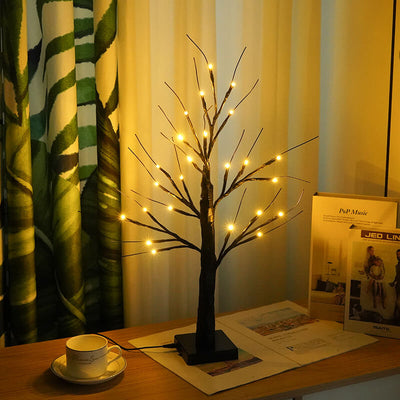 Halloween Tree Light Pumpkin Bats Simulation Tree Light USB Battery Decoration Table Lamp