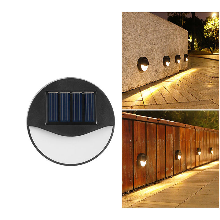 Modern Minimalist Round Square LED Outdoor Solar Waterproof Patio Step Light For Outdoor Patio