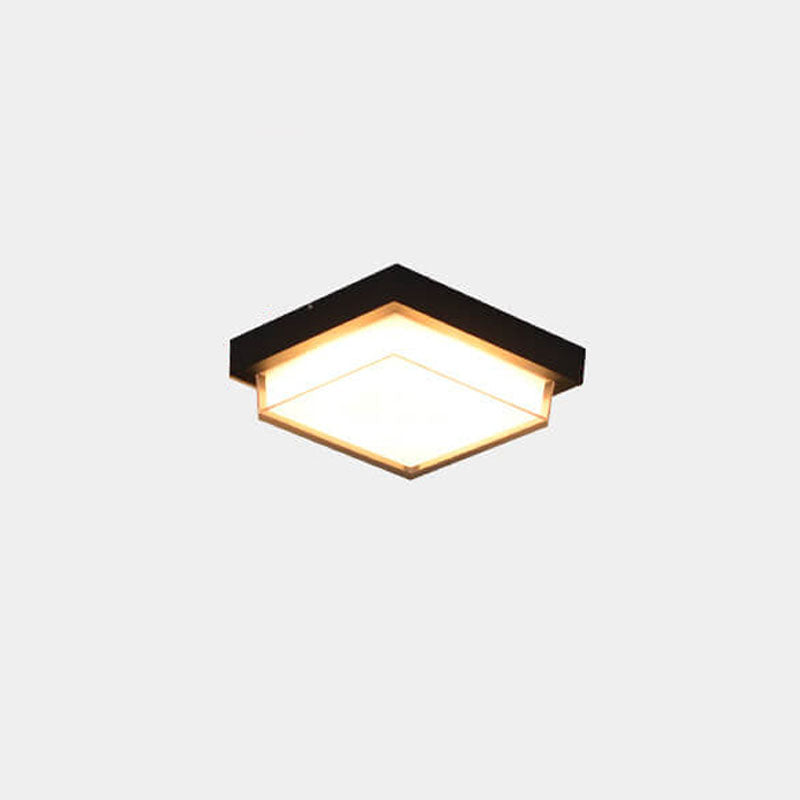 Modern Outdoor Square Aluminum Acrylic Induction LED Flush Mount Ceiling Light