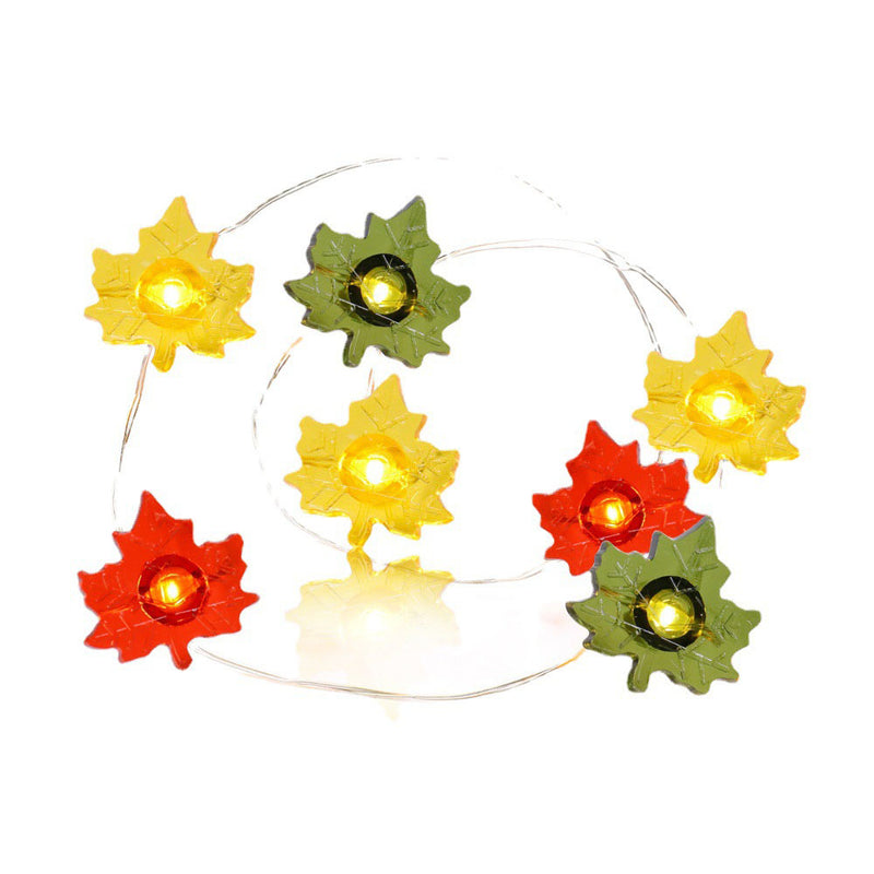 Décoration moderne de Thanksgiving avec citrouille et gland en érable, guirlande lumineuse à 30 LED 