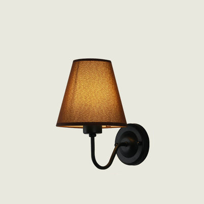 Modern Fabric Bell Shade Bend Arm 1-Light Wall Sconce Lamp