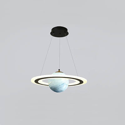 Modern Creative Space Planet Circle Kids LED Chandelier