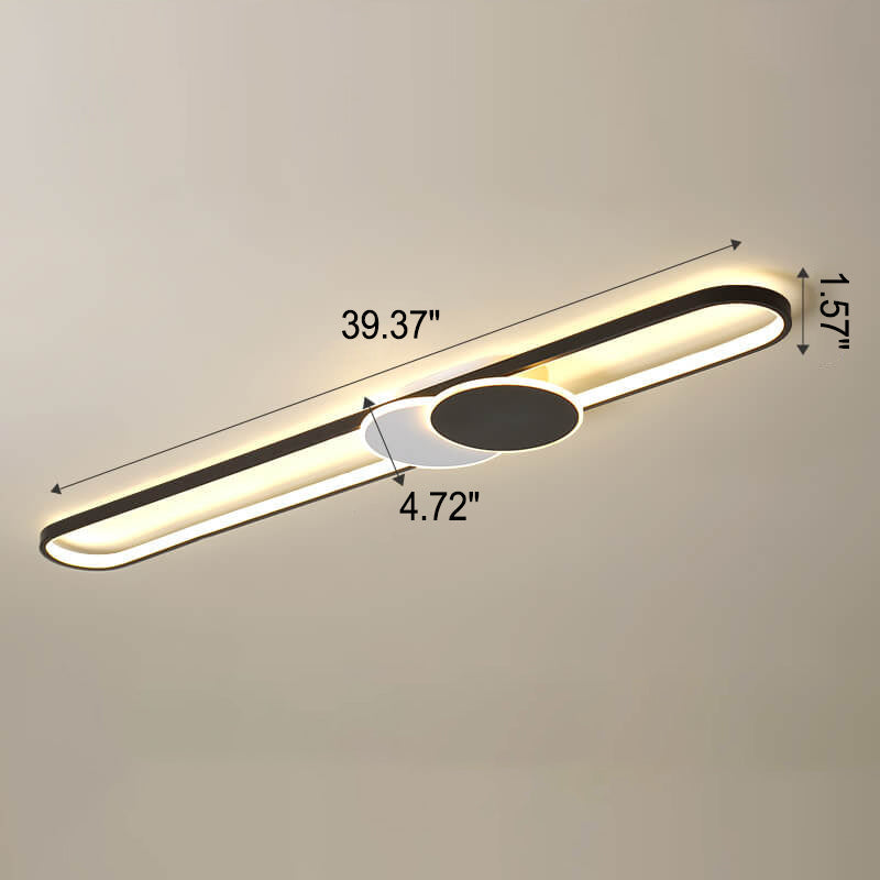 Minimalistische LED-Einbauleuchte mit langem Stab und doppeltem Kreis im dekorativen Design 