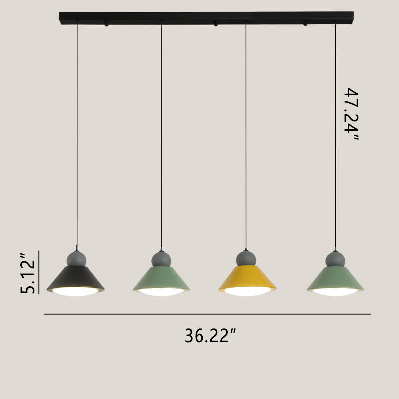 Nordic Simple Macaron Color Adjustable 1/3/4-Light Chandelier
