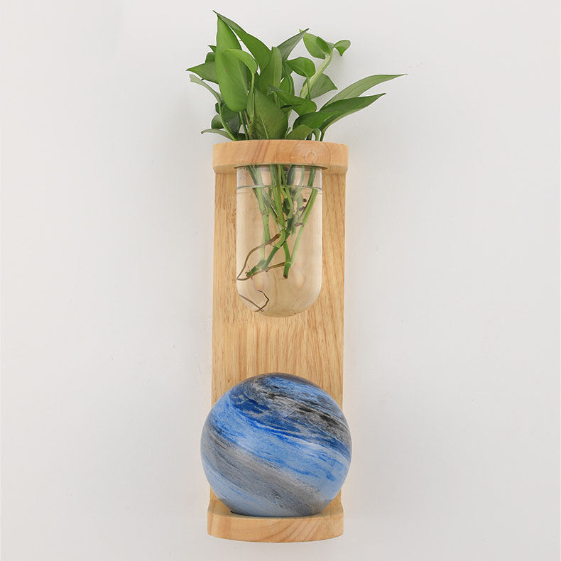 Applique murale 1-lumière Nordic Glass Planet Log Base Plant 