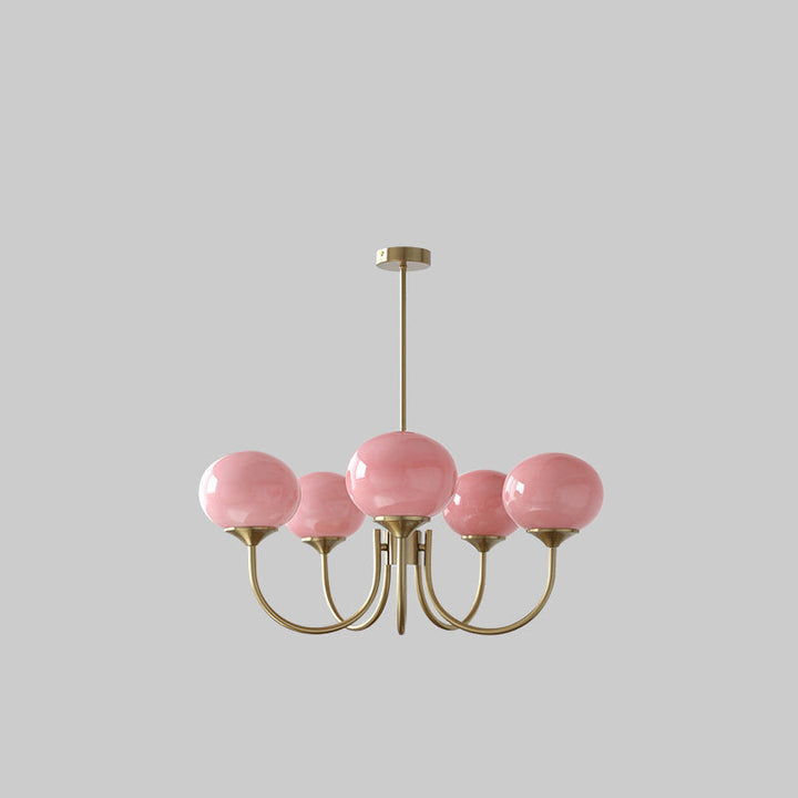 Moderne minimalistische ovale gebogene Stange Eisen Glas 3/5 Licht Kronleuchter für Wohnzimmer 