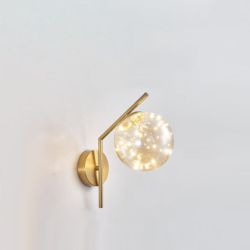 Applique murale LED créative européenne avec boule de verre pleine étoile 