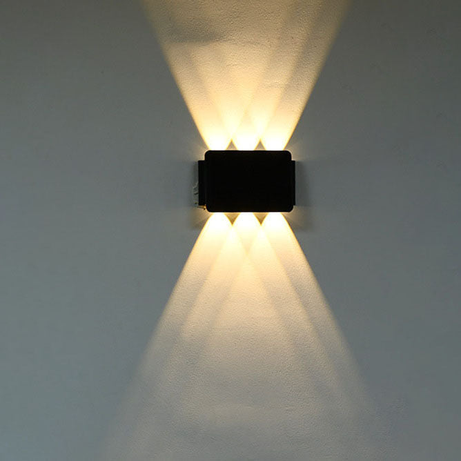 Simple Solar Bright Geometric Square Outdoor Waterproof LED Wall Sconce Lamp