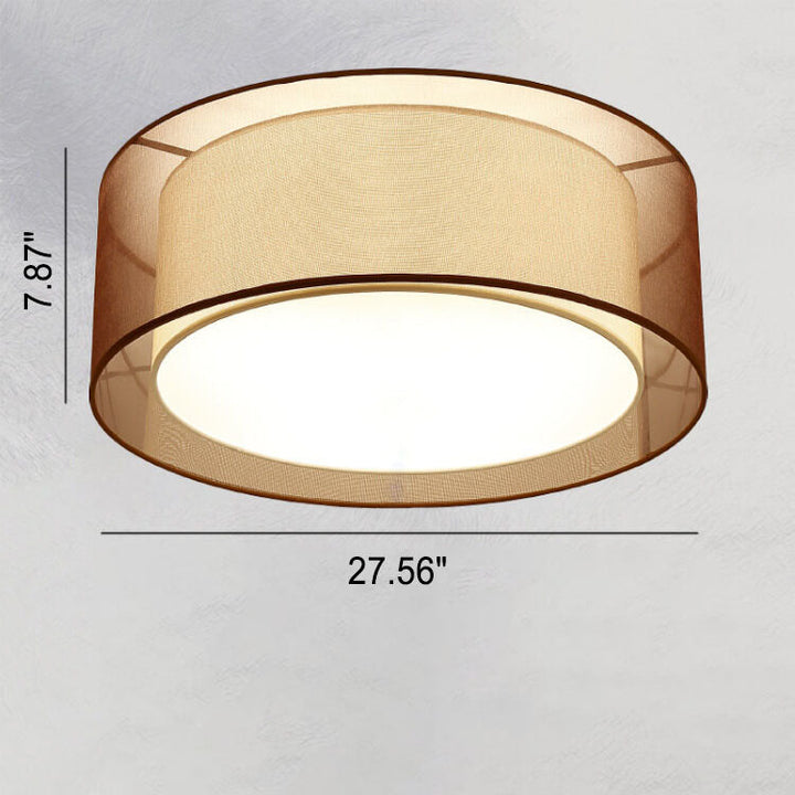 Luz de techo empotrada moderna china de tela redonda cuadrada de 3/5 luces 