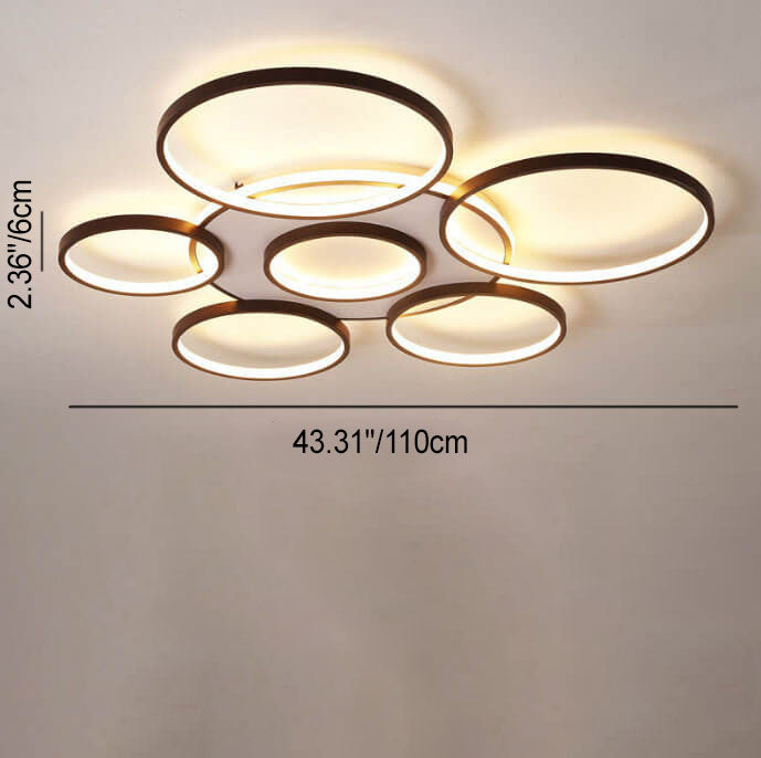 Moderne minimalistische runde Kombinations-Hardware-Eisen-LED-Deckenleuchte zur flachen Montage für das Wohnzimmer 