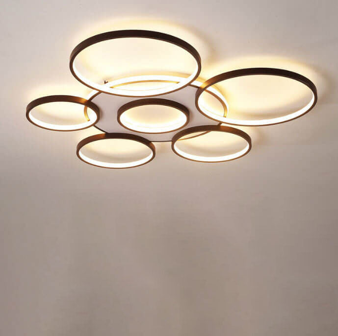 Moderne minimalistische runde Kombinations-Hardware-Eisen-LED-Deckenleuchte zur flachen Montage für das Wohnzimmer 