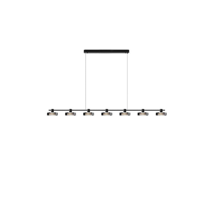 Nordic Minimalist Solid Color Black Stainless Steel Acrylic Glass LED Island Light Chandelier