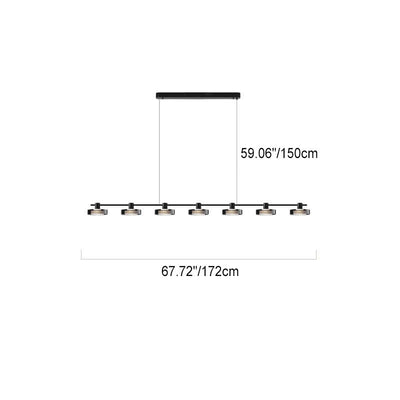 Nordic Minimalist Einfarbig Schwarz Edelstahl Acrylglas LED Insel Licht Kronleuchter 