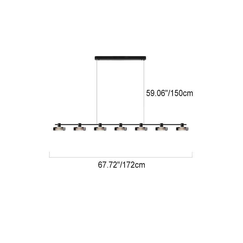 Nordic Minimalist Einfarbig Schwarz Edelstahl Acrylglas LED Insel Licht Kronleuchter 