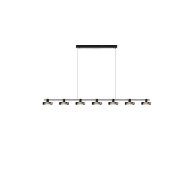Nordic Minimalist Einfarbig Schwarz Edelstahl Acrylglas LED Insel Licht Kronleuchter 