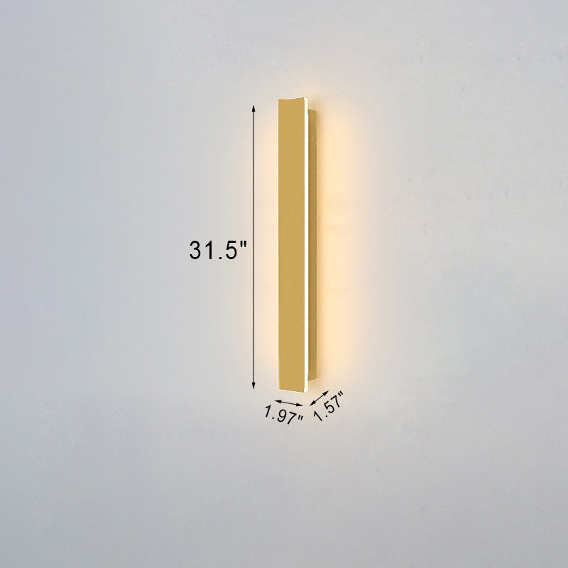 Outdoor Modern Simple Gold Long Strip Acrylic Iron Waterproof LED Wall Sconce Lamp