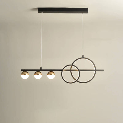 Modern Luxury Long Strip Round Globe Design LED Island Light Chandelier