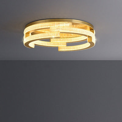 Modern Acrylic 3D Diamond Pattern Design LED Flush Mount Light