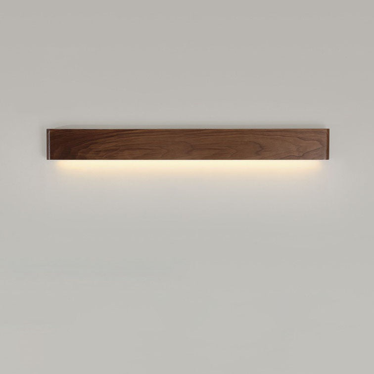 Minimalist Chinese Walnut Rectangular LED Wall Sconce Lamp