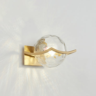 Modern Minimalist Glass Orb Iron Frame 1-Light Wall Sconce Lamp