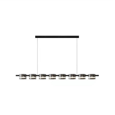 Modern Minimalist Glass Cylindrical Shade Bar LED Chandelier