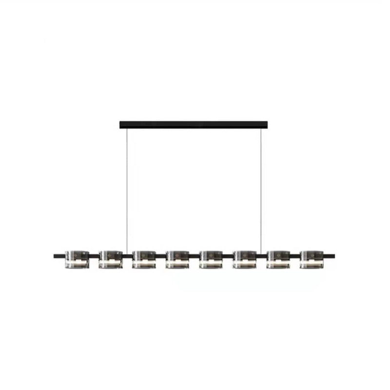 Modern Minimalist Glass Cylindrical Shade Bar LED Chandelier