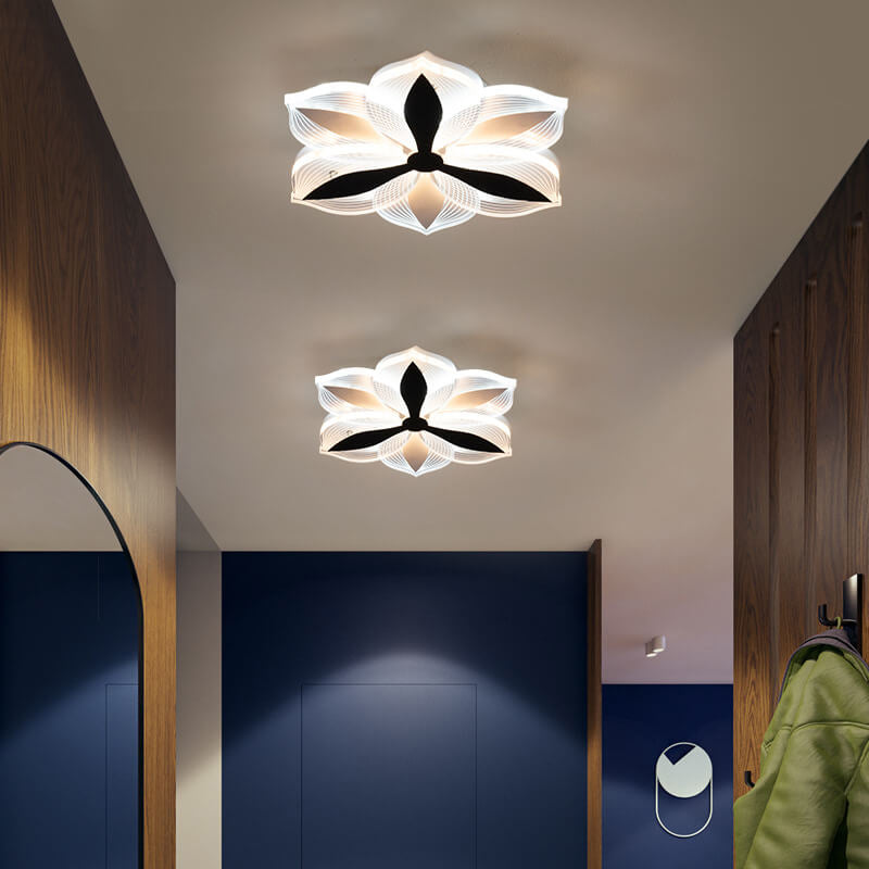 Modern Creative Flower Pattern Acrylic LED Semi-Flush Mount Ceiling Light