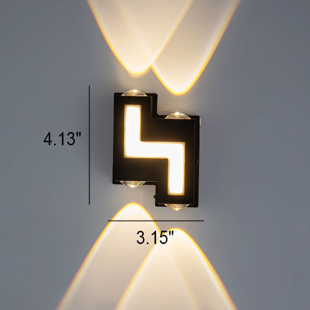 Moderne kreative quadratische geometrische leuchtende wasserdichte LED-Wandleuchte im Freien 