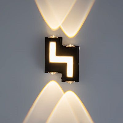 Modern Creative Square Geometric Luminous Outdoor Waterproof LED Wall Sconce Lamp