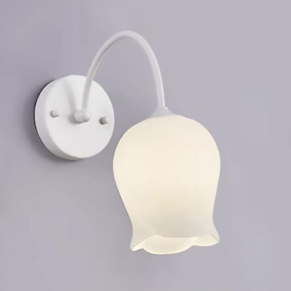 Applique Murale Moderne Simplicité Fleur Fer Verre 1-Lumière Pour Chambre 