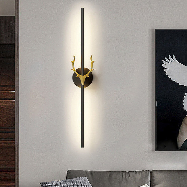 Modern Luxury Aluminum Long Strip Antler Shape LED Wall Light For Living Room
