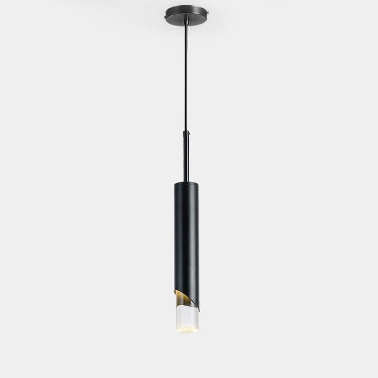 Nordic Modern Minimalist Cylindrical Iron Acrylic LED Pendant Light