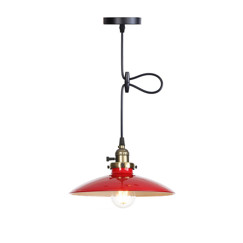 Industrielle Eisen Mehrfarbige Schale 1-Licht Pendelleuchte 