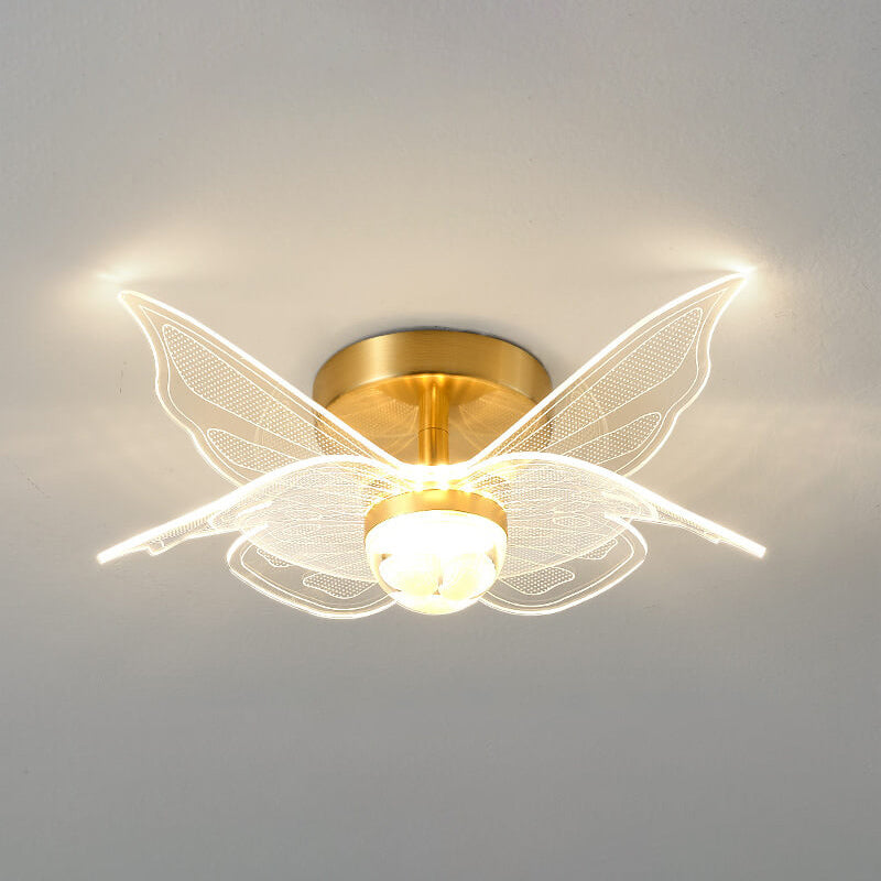 Creative Gold Double Layer Overlap Design LED Semi-Flush Mount Light