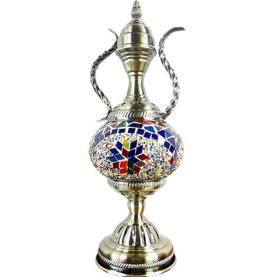 Turkish Vintage Handmade Glass Coffee Pot Design 1-Light Table Lamp